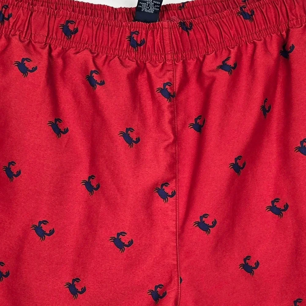 Brooks Brothers Mens XL Red Crab Print Swim Trunks Mesh Lined Board‎ Shorts